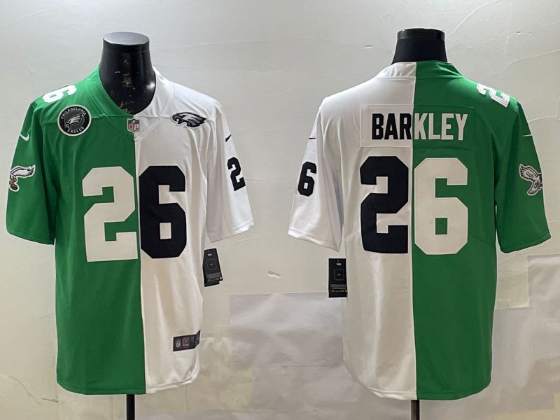 Men 2025 Philadelphia Eagles #26 Barkley White Green Nike Limited NFL Jersey style 1->philadelphia eagles->NFL Jersey